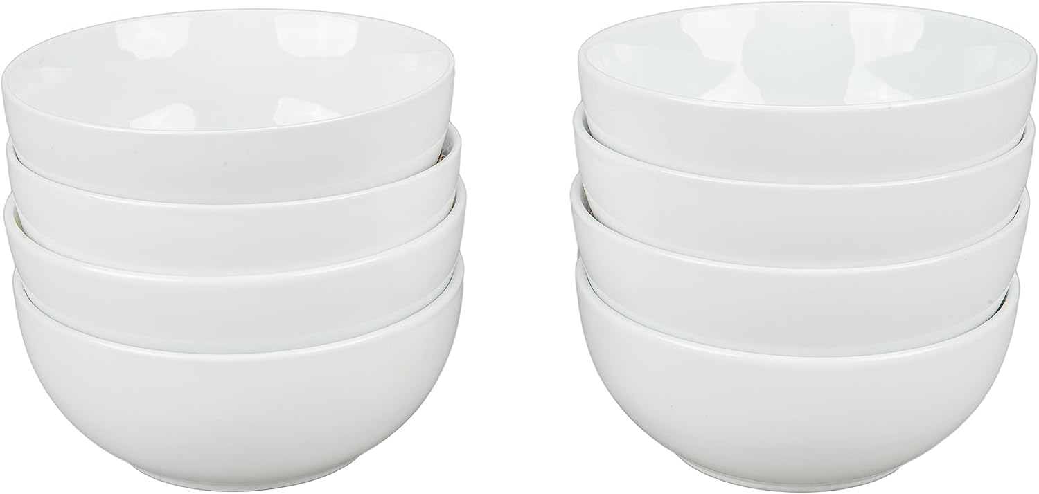 BIA Cordon Bleu Everyday Porcelain Coupe Dessert Bowls, Set of 8, 19 oz each, White