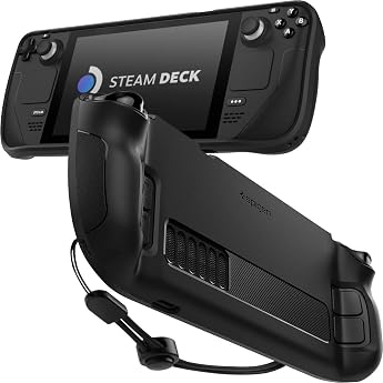 Spigen Rugged Armor Case Compatible with Steam Deck LCD (2022) / Steam Deck OLED (2023) - Black