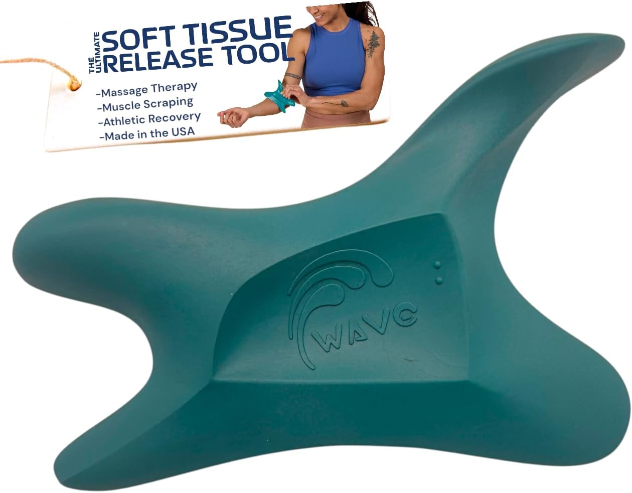 The Wave Tool, The Ultimate Soft Tissue Release Tool. Patented, Ergonomic Scraping and Massage Tool for Trigger Points, fascial Release, Muscle Aches, Pain, tendonitis, Scar Tissue, Athletic Recovery