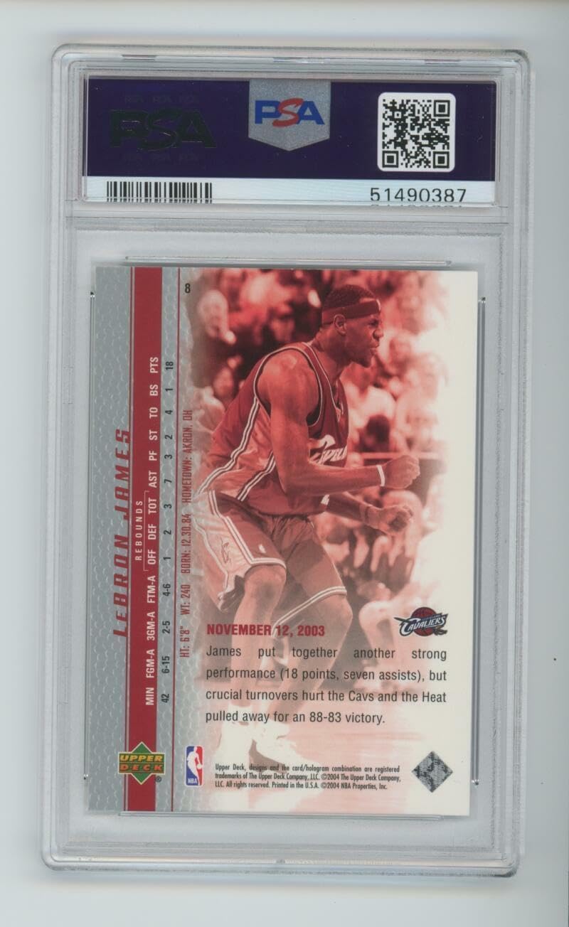2003 Upper Deck Phenomenal Beginning #8 Lebron James ROOKIE RC PSA 9 Graded - Unsigned Basketball Cards