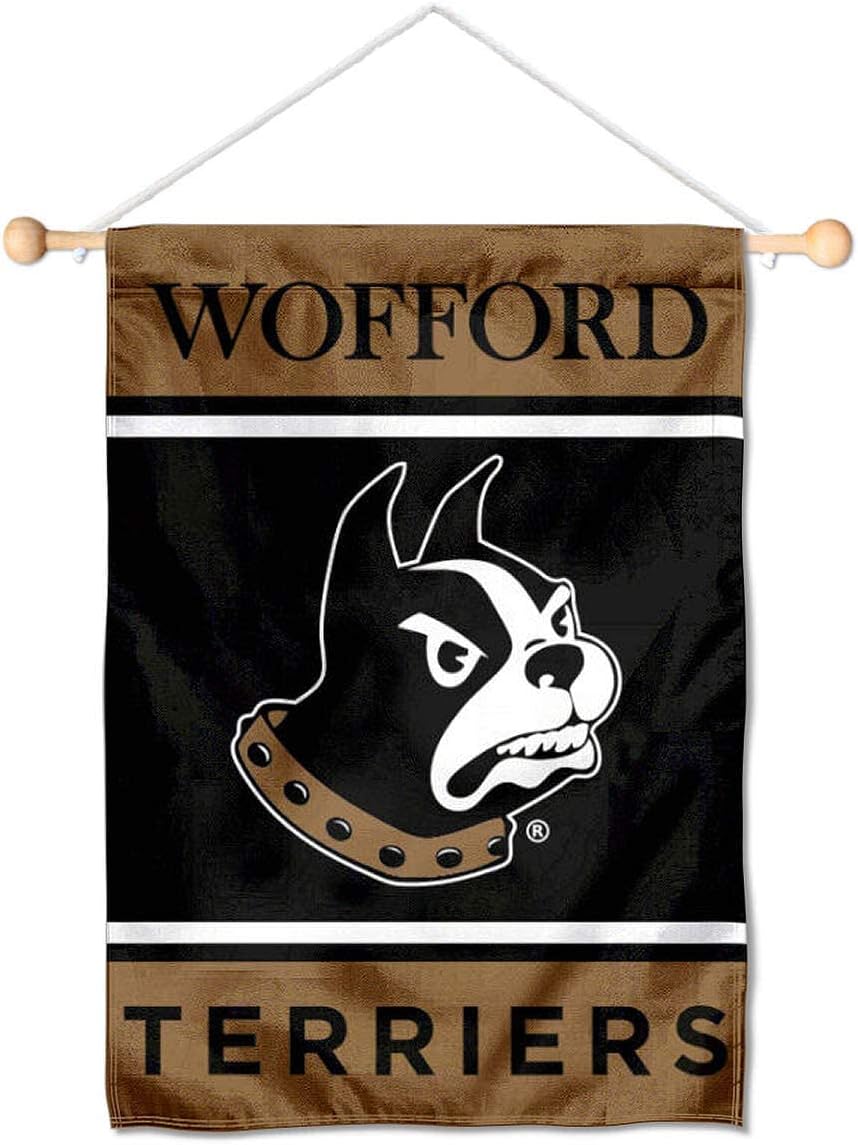 College Flags & Banners Co. Wofford Terriers Mini Banner and Pole Bundle - Small