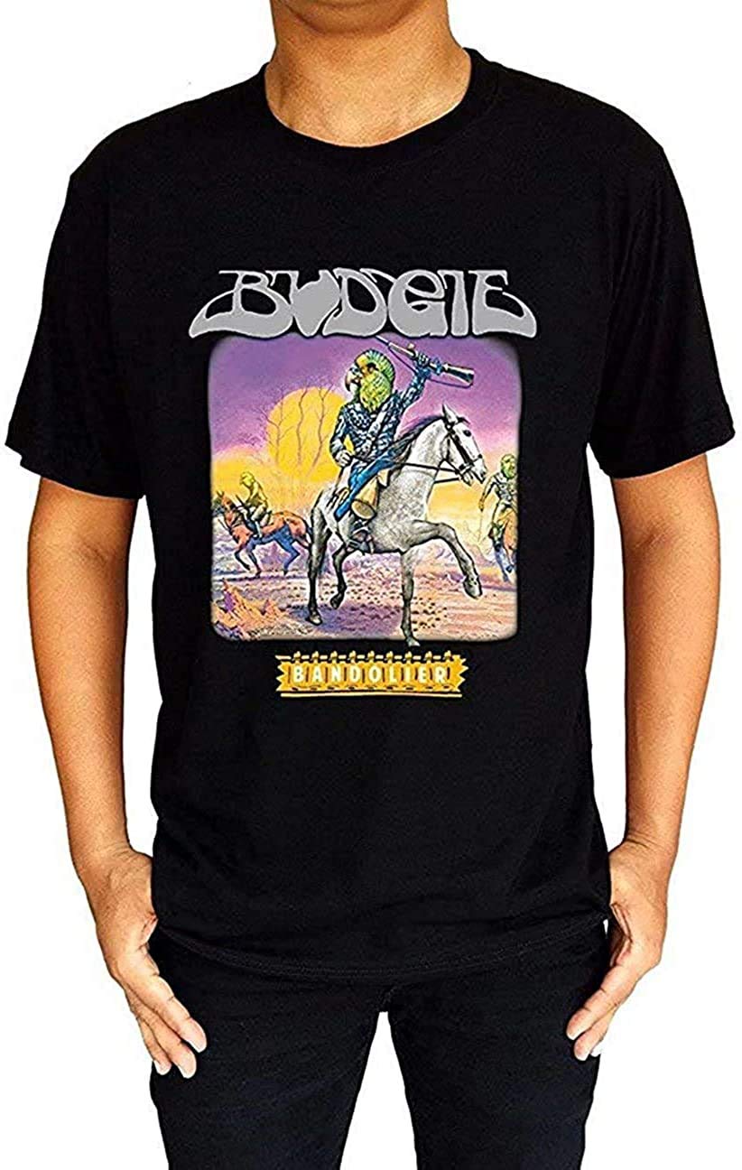 aotemanMen's Budgie Bandolier Rock Metal Band Logo