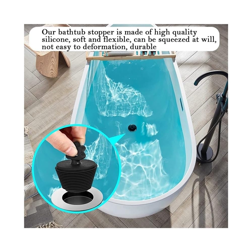 Tappo di scarico universale in silicone per vasca da bagno, doccia, vasca da bagno, lavello, accessori da bagno (grigio, 4 pezzi)