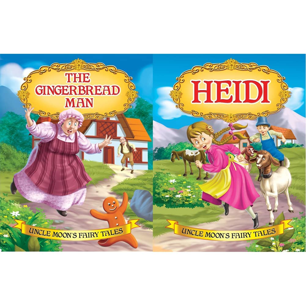 The Gingerbread Man (Uncle Moon's Fairy Tales)+Heidi (Uncle Moon's Fairy Tales) (Set of 2 Books)