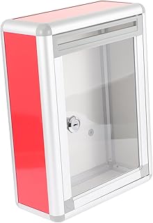 DECHOUS Box Box Suggestion Box Complaint Box Metal Mailbox Post Outdoor Mailbox Wall Mount Mailboxes for outside Apartment Postbox Outdoor Letter Box Charity Box Aluminum Alloy Red Metal