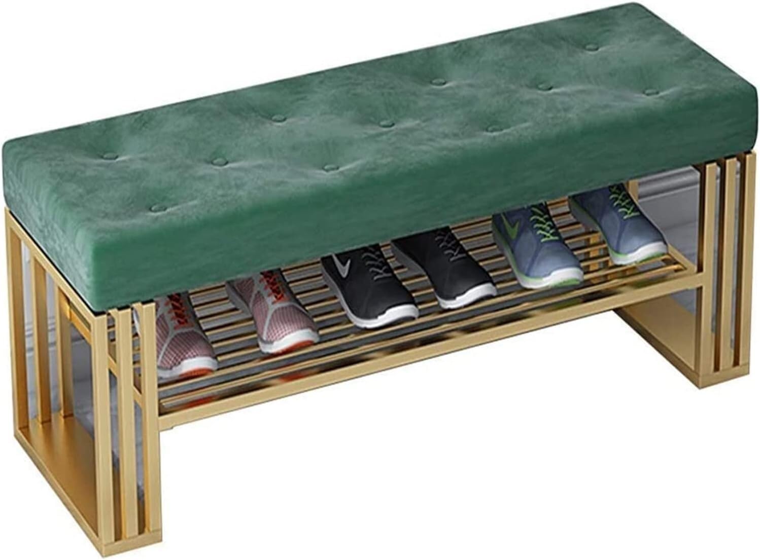 Meuble à chaussures en fer forgé chic et banc rembourré haut de gamme
