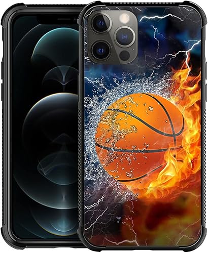 Miniatura 7 de DAIZAG Funda compatible con iPhone 14, funda de teléfono de fútbol de fuego de hielo, a prueba de golpes, funda de teléfono de TPU suave para niños