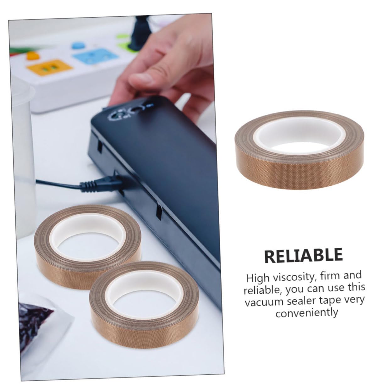 Amosfun Cinta de Teflón Cinta Selladora Aislante Térmica para Sellador al Vacío Manual de Metros de Sellado de Ptfe