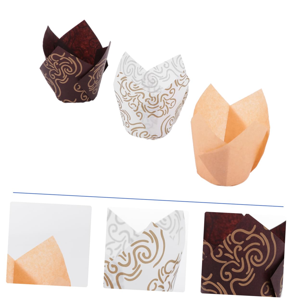 Amosfun Lot De 3 Moules À Muffins En Papier Huilé 3 Couleurs Caissettes À Caissettes À Muffins Moules À Gâteaux Moules À Pâtisserie Créatifs 150 Pièces X 3