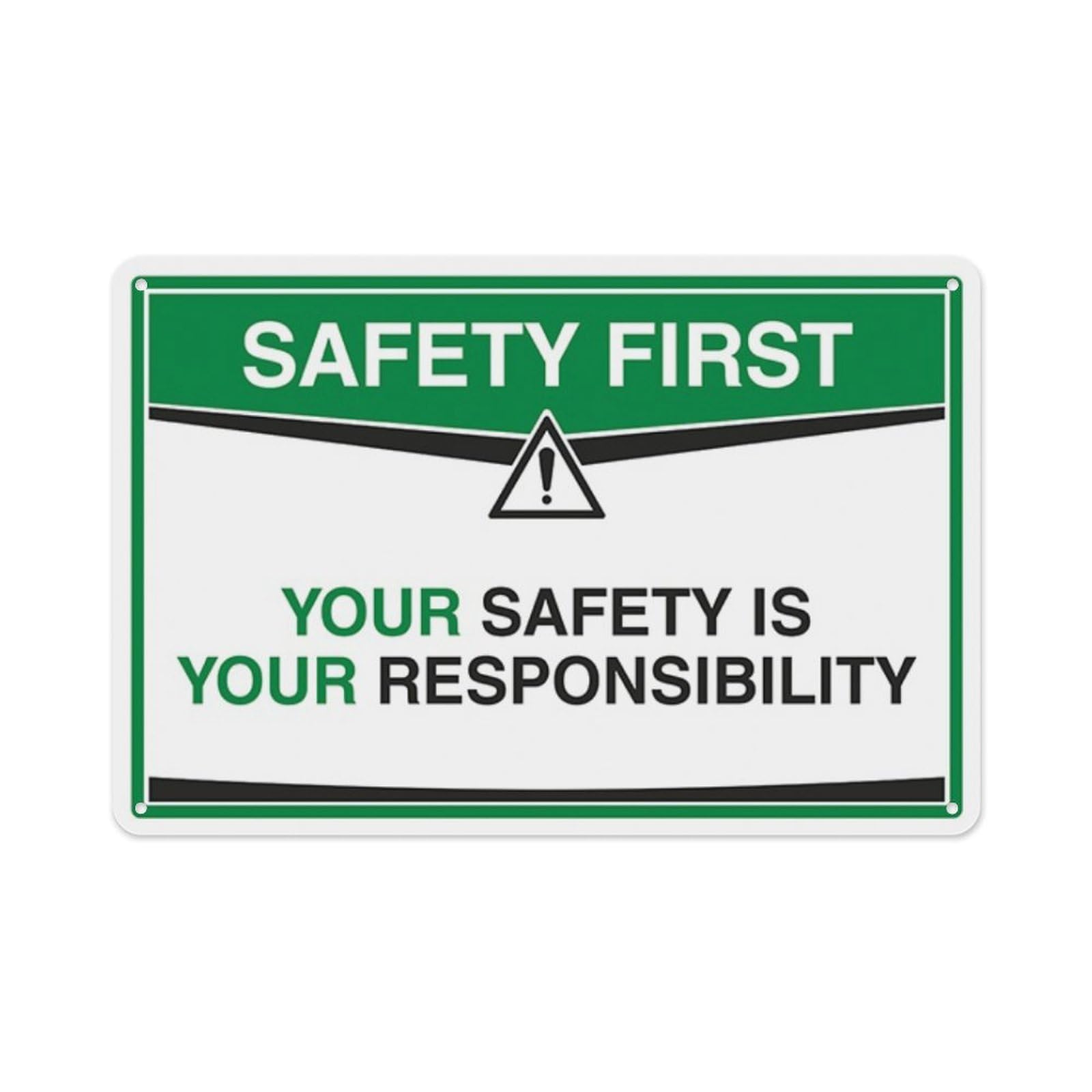 peiyeety Your Safety Is Your Responsibility Aluminum Tin Warning Signs For Home Outdoor Garden 8X12 Inches