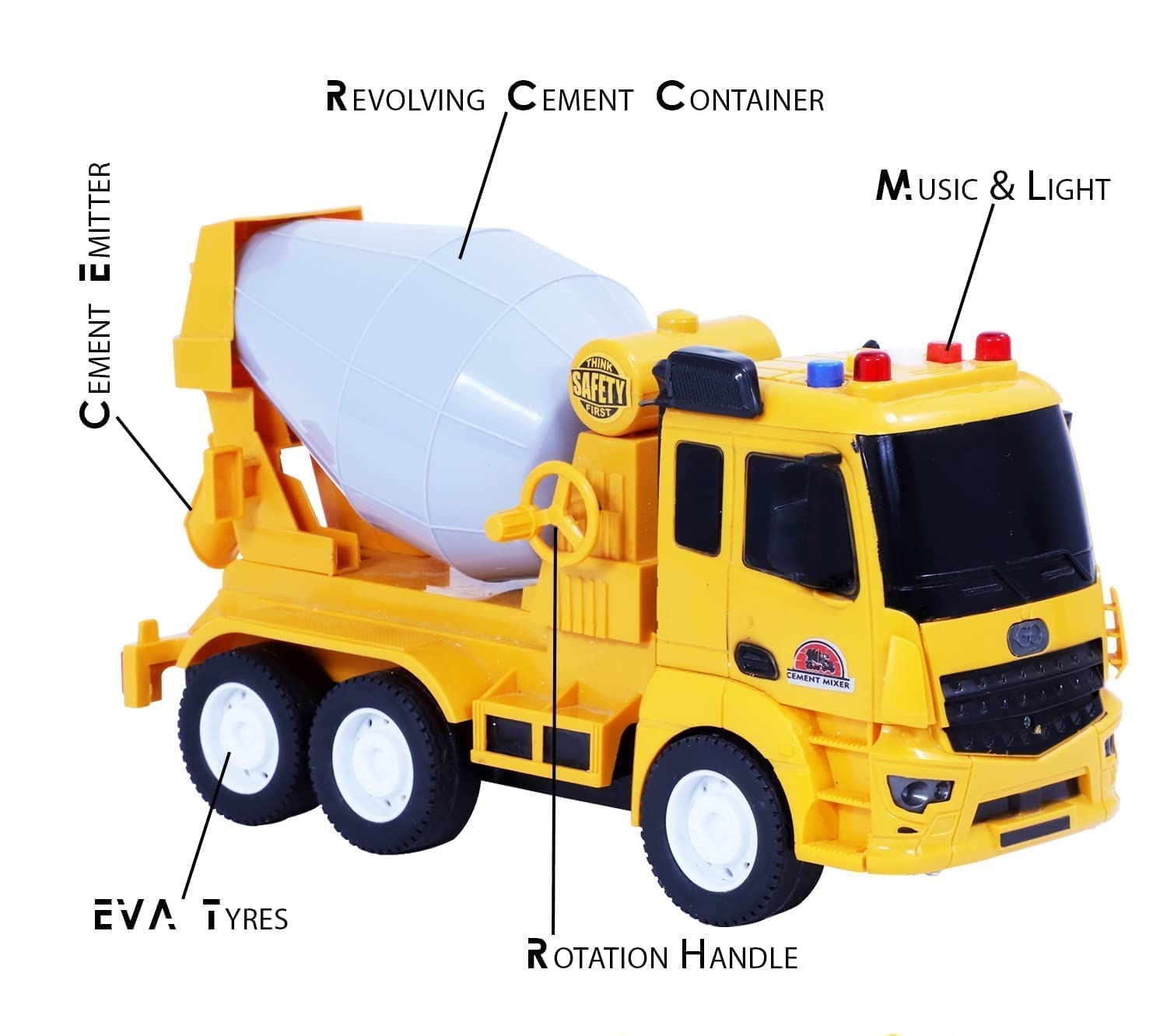 FRATELLI Big Size Exclusive Toys for Kids|Boys|Girls (Cement Mixer Toy for Kids, Pull and Push,Friction Power Toy Trucks for 3+ Years Old Boys and Girls, Light & Sound Truck)