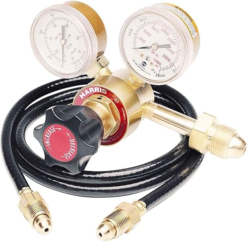 Lincoln Electric K586-1 Deluxe Regulador de gas ajustable y kit de manguera