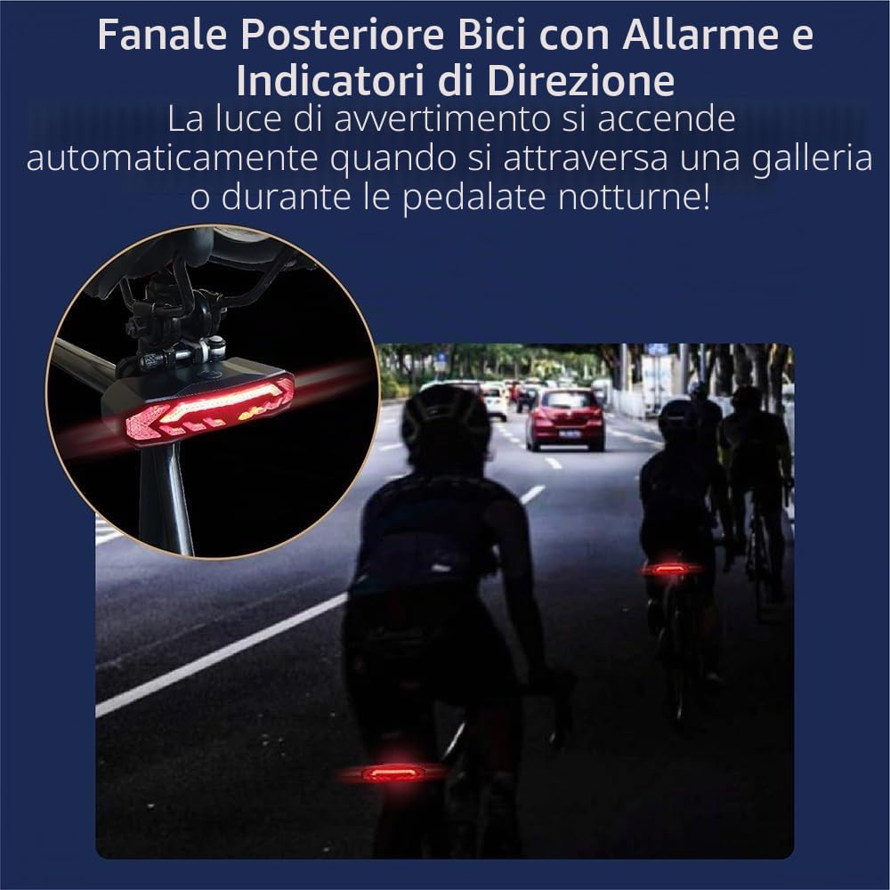 TKMARS Luce Posteriore Bici LED con Campanello Telecomando Fanale Posteriore Impermeabile Con 5 Luci Super Luminoso USB Ricarica per Bici Da Strada E Mountain Bike