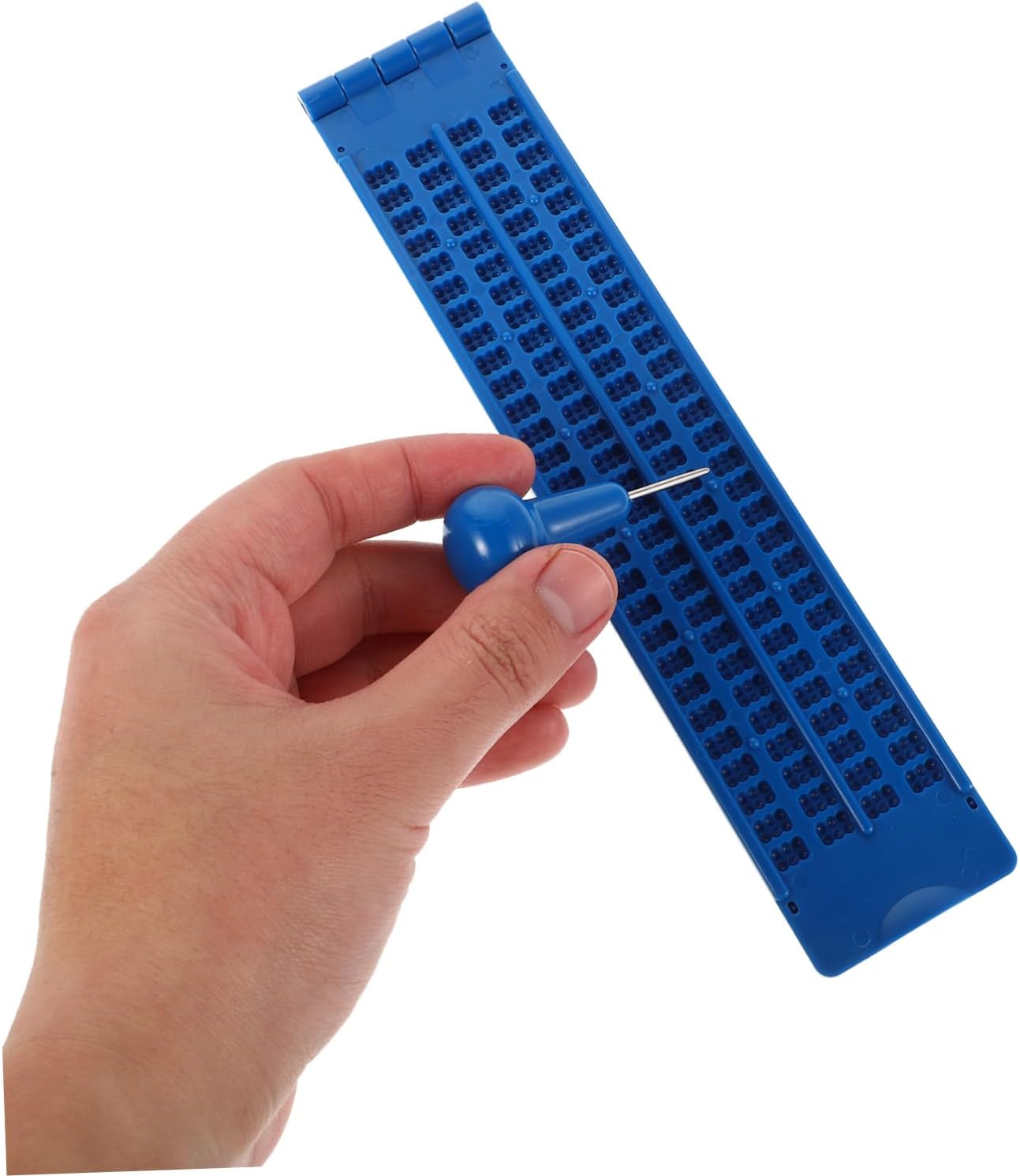 Portable Braille Writing Board Kit with Stylus and Paper Line Cell Braille Board for Home Learning Educational Writing Aid for Visually Impaired