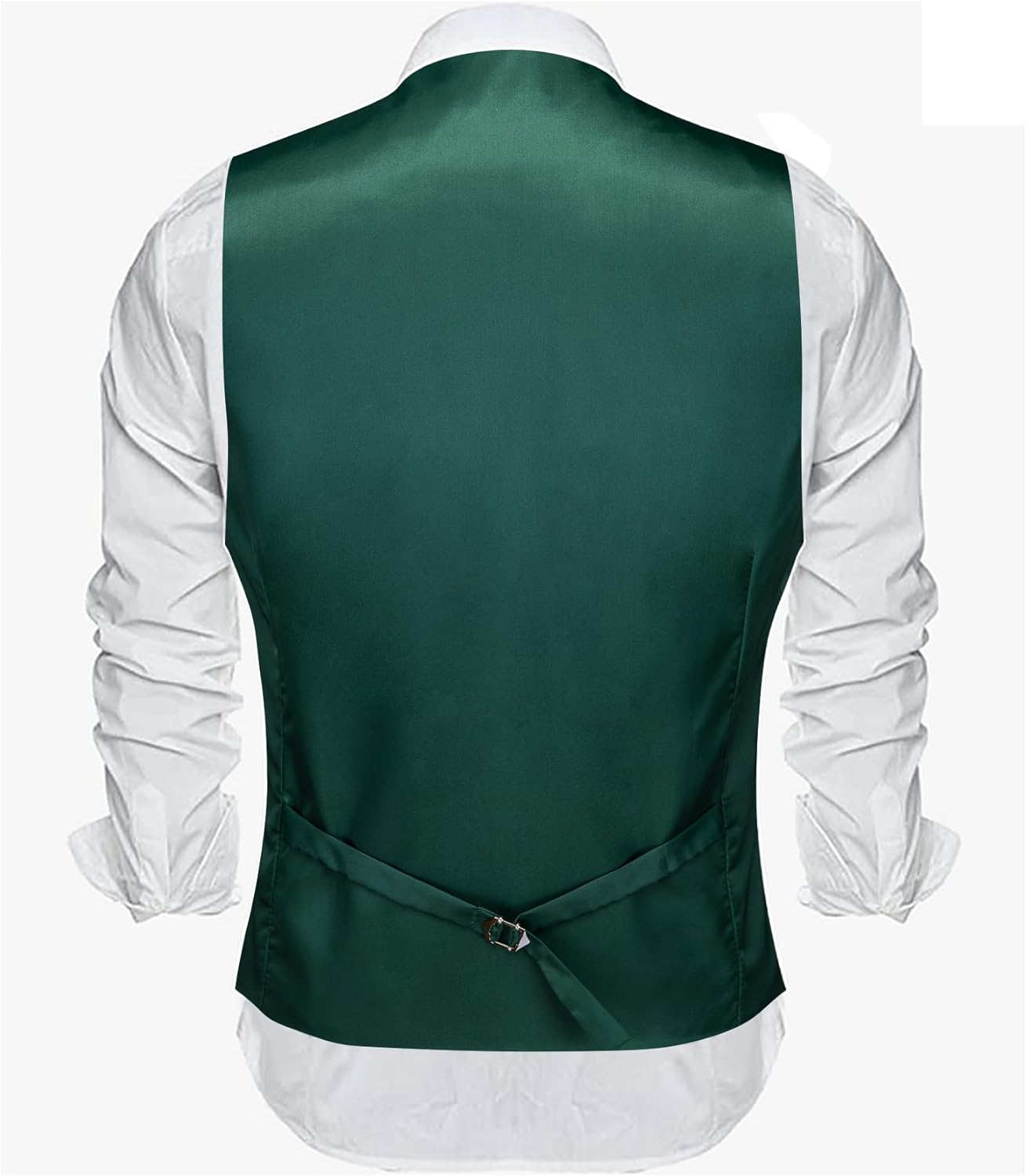 Barry.Wang Mens Suit Vest Linen Formal/Casual V-neck Waistcoat Tie Bow Tie Set Solid Color 6PC Wedding Party Tuxedo - Image 6