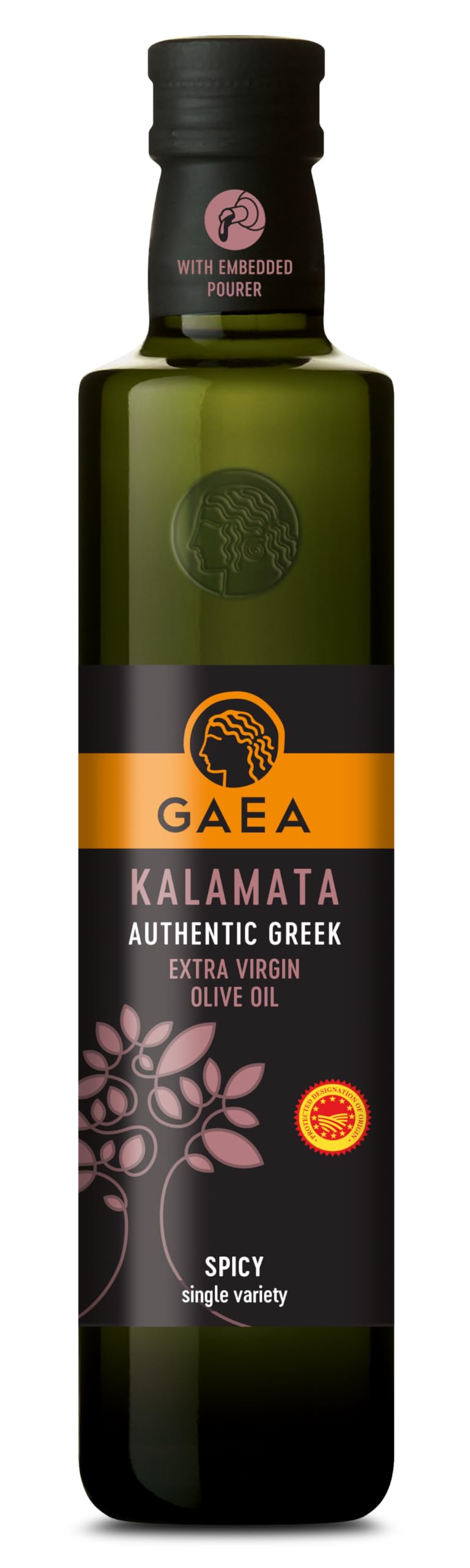 Gaea Kalamata Authentic Greek Extra Virgin Olive Oil 500ml – Cold Pressed EVOO from Kalamata Olives for Salads, Cooking, Dipping & Drizzling – Mediterranean Olive Oil - Single Pack 1 x 500ml