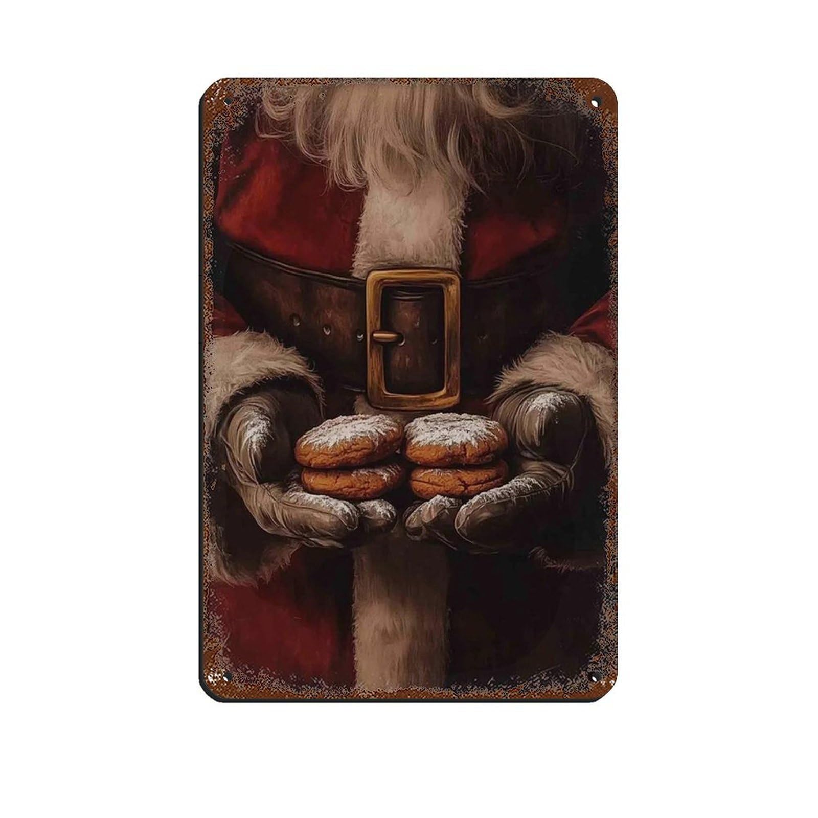 Santa Claus Art, Victorian Dark Academia Retro Poster Metal Tin Sign Chic Art Retro Iron Painting Bar People Cave Cafe Family Garage Poster Wall Decoration 8x12inch(20x30cm)