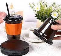 Nanaiche 500 Pack 5.1 Inch Black Leak-Proof Cup Lid Liners - Waterproof Sealing Paper Pads for Coffee, Milk Tea & Beverage Cups