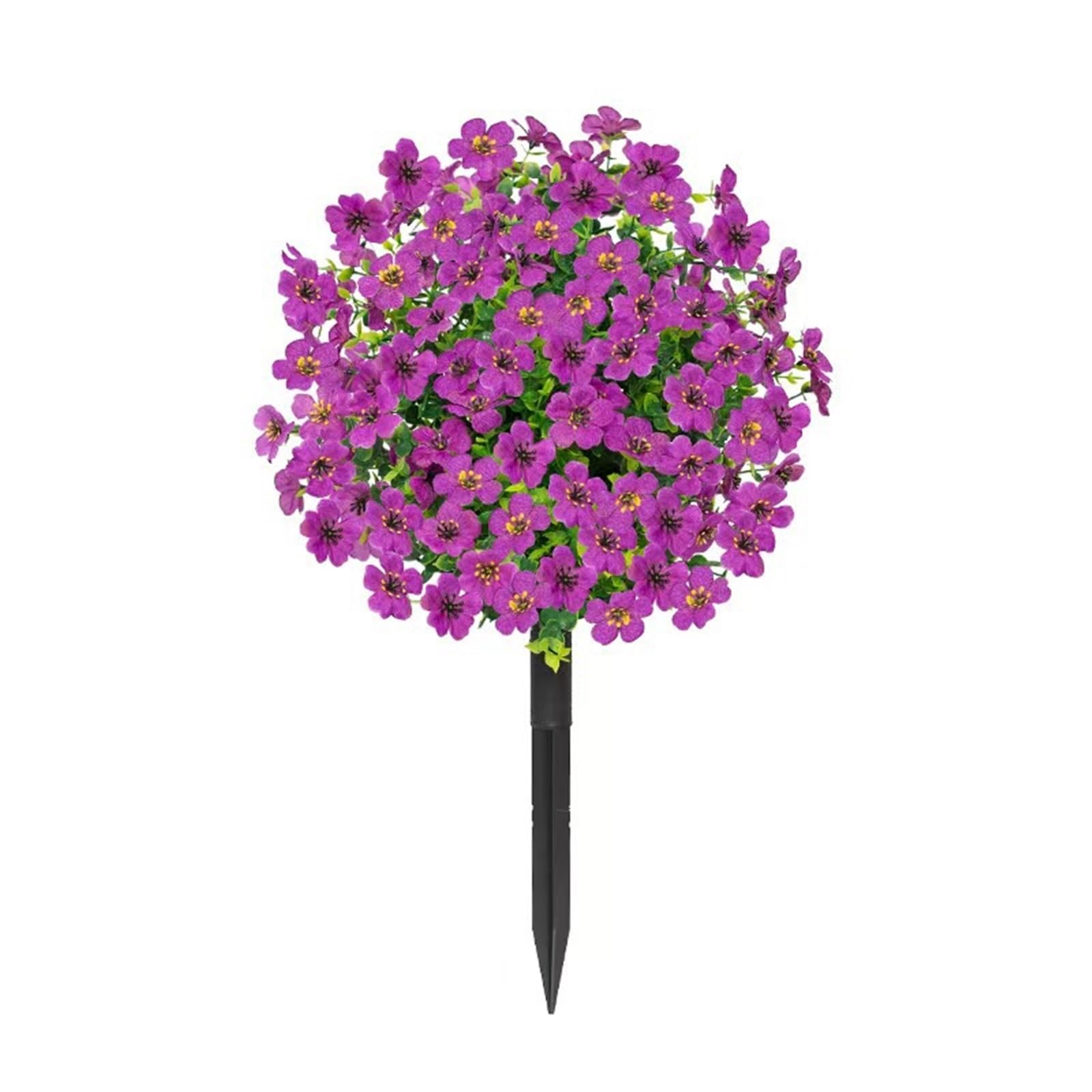 Ground Inserted Violet Eucalyptus Leaf Camellia Simulation Flowers Home Decoration 1Pcs(Purple)