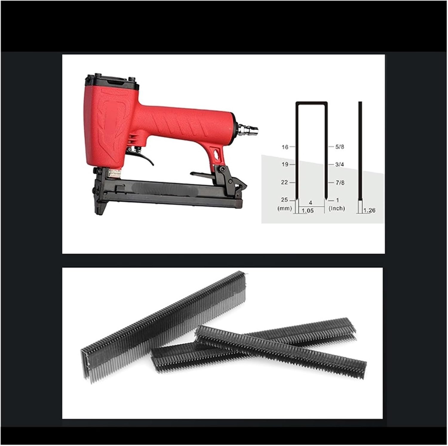 AALLYN Pneumatic Decorative Stapler 425K Pneumatic Nail Gun Staple Gun Pneumatic U-Gun
