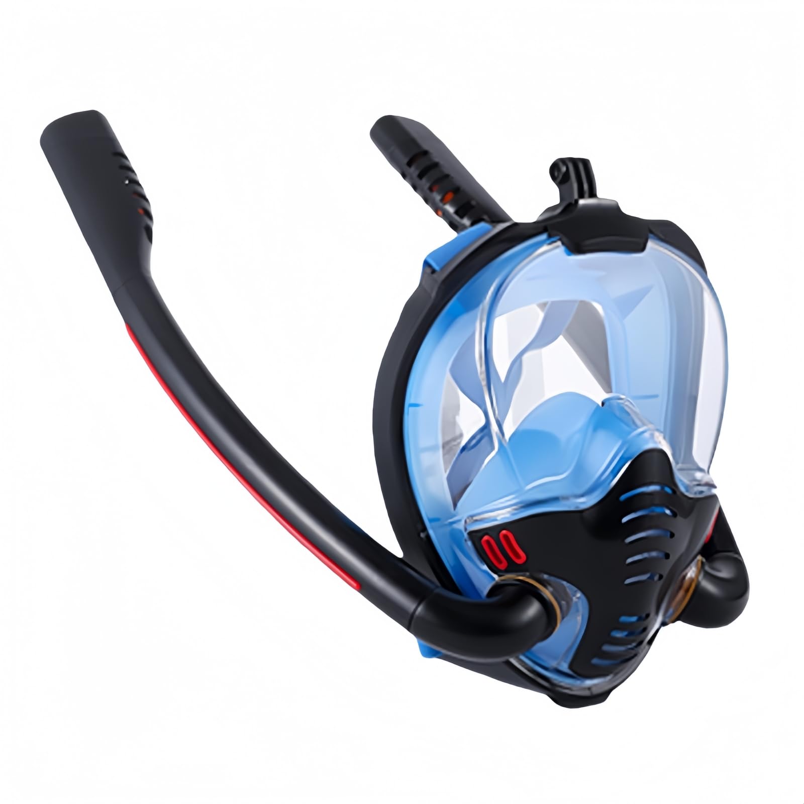 Maschera subacquea per adulti e bambini, maschera subacquea, maschera completa con boccaglio, set da snorkeling per adulti (K3, stile adulto, nero, L/XL))