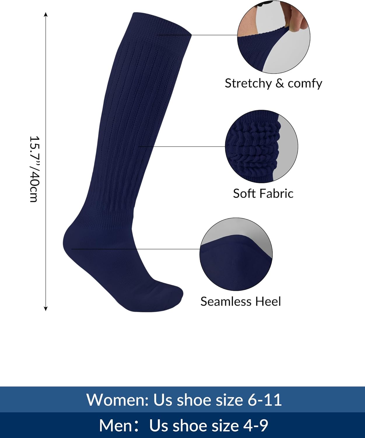 Witwot Slouch Socks Women Knit Knee High Boot Long Tube Scrunch Sock for Woman - Image 6