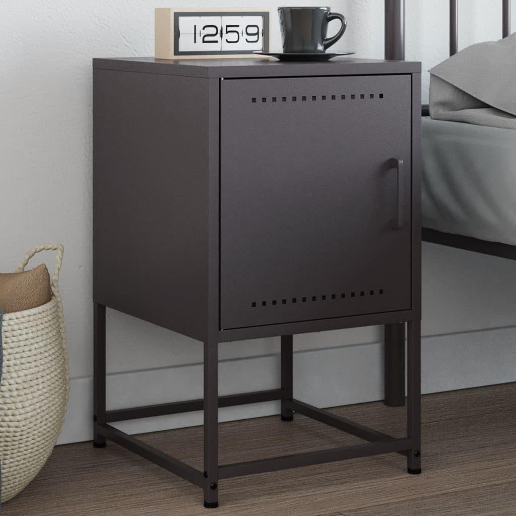 Table de chevet noir style industriel meuble de rangement chambre et salon