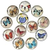 12Pcs Glass Strong Magnetic Refrigerator Magnet Fridge Sticker, Crystal Fridge Magnets Decoration, Strong Fridge Magnets for Kitchen, Cabinet, Dishwasher, School and Office Whiteboard (Butterfly)