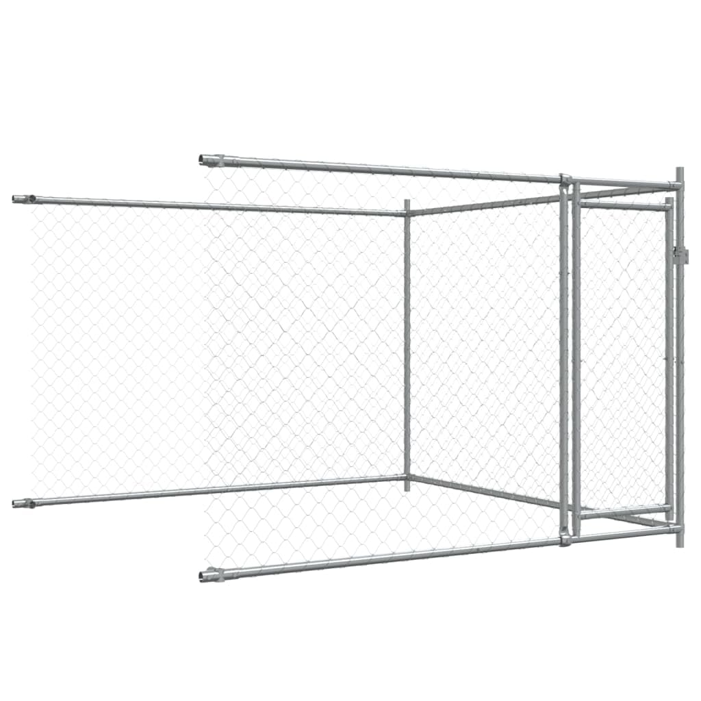 Cuccia per cani con porte, 4 x 2 x 1,5 m, in acciaio zincato, resistente alle intemperie, per interni ed esterni, griglia di protezione per cuccioli e animali domestici, barriera sicura per