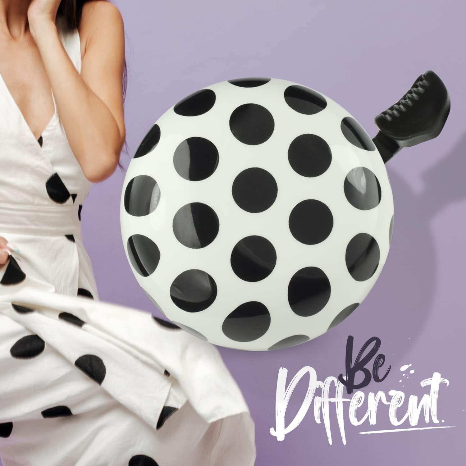 MARQUE Beach Cruiser Bike Bell – Classic Bicycle Bell Design for Adults and Kids with Traditional Ring Sound (Polka Dot Black) : Sports & Outdoors