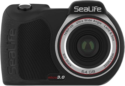 SeaLife Micro 3.0 64 GB, 16 mp, cámara submarina 4K para fotografía y video subacuático, fácil instalación, transferencia inalámbrica; incluye