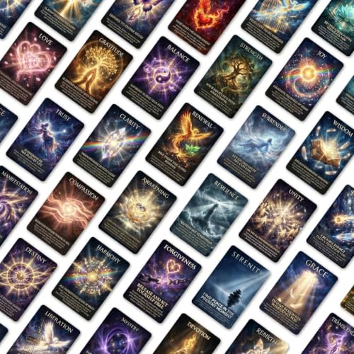 Image of PATPAT 36Pcs Higher Oracle Deck Cosmic Oracle Cards Desk with Messages