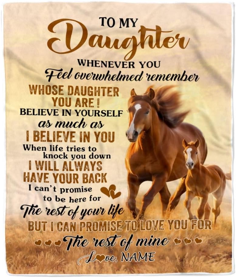 Personalized to My Daughter Blanket from Dad Mom Mother This Old Eagle Love You Daughter Birthday Gifts Graduation Christmas Customized Fleece Throw Blanket (30 x 40 in Baby Size)