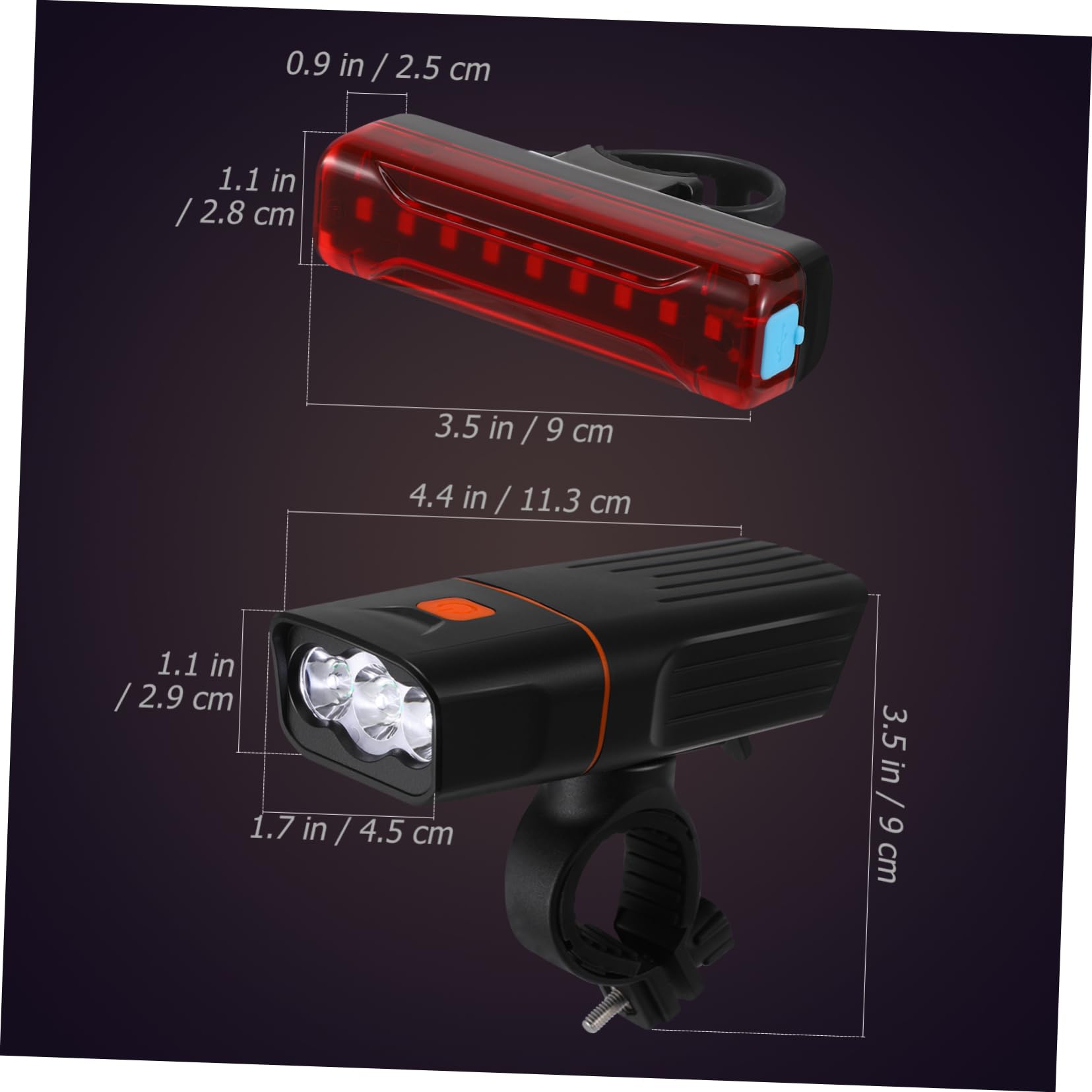 TOYANDONA 1 Juego Faro de Bicicleta Luces de Bicicleta Noche Faros Delanteros de Bicicleta luz de la Bici Bike Luces para Bicicleta luz Delantera de Bicicleta Faro para Ciclo AbS Negro