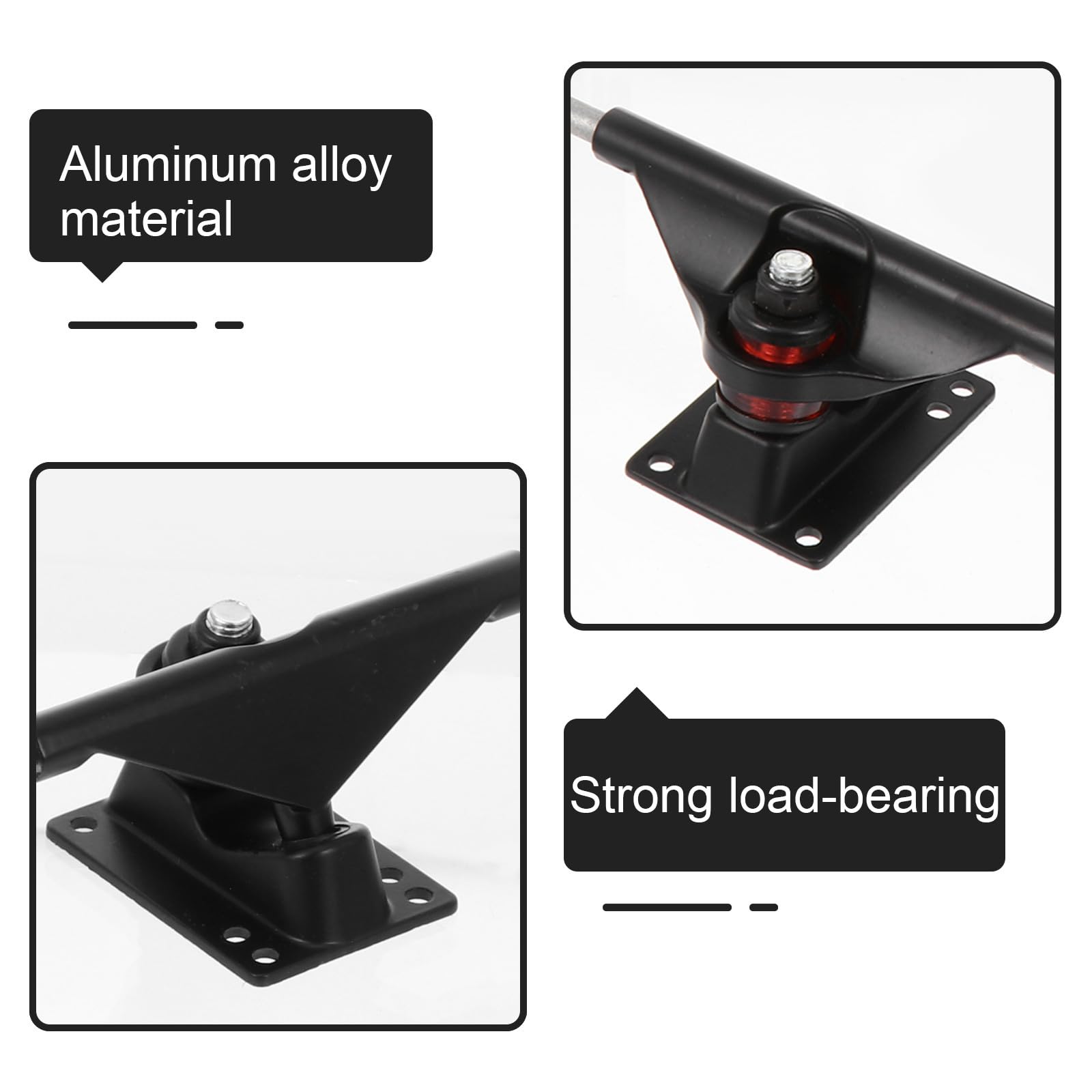 SUPVOX Kit Complet de Camions et Roues pour Skateboard Double Kick, Aluminium Noir Roulements ABEC, Accessoires pour Montage et Réparation Planche à roulettes Plusieurs Styles