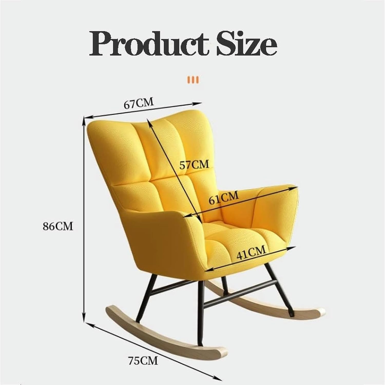 Teddy Rocking Chair Nursery Glider Rocker Rocking Accent Armchair Upholstered Rocking Chairs with High Backrest and Armrests Small Glider Chair for Living Room,Grey