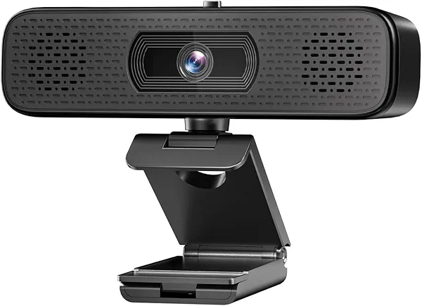 2K HD Webcam with 2 Speakers & Built-in Microphone for Computer Laptop,90 Degree View Angle Desktop USB Stream Camera with Privacy Cover for Conferencing Video Call/Network Teaching/YouTube/Skype