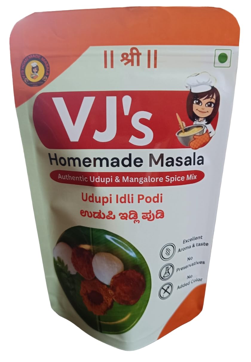 VJS Homemade Masala | Udupi Idli Podi 200 grams | Ready to Eat | Zip Lock Pack