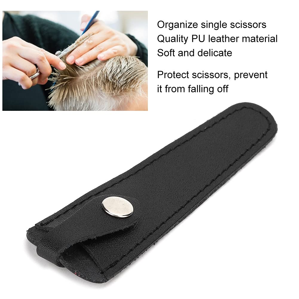 Professional PU Leather Scissors Bag, Hairdresser Scissors Bag, Portable Scissors Storage Holder Casing Hairdressing Tool - Image 2