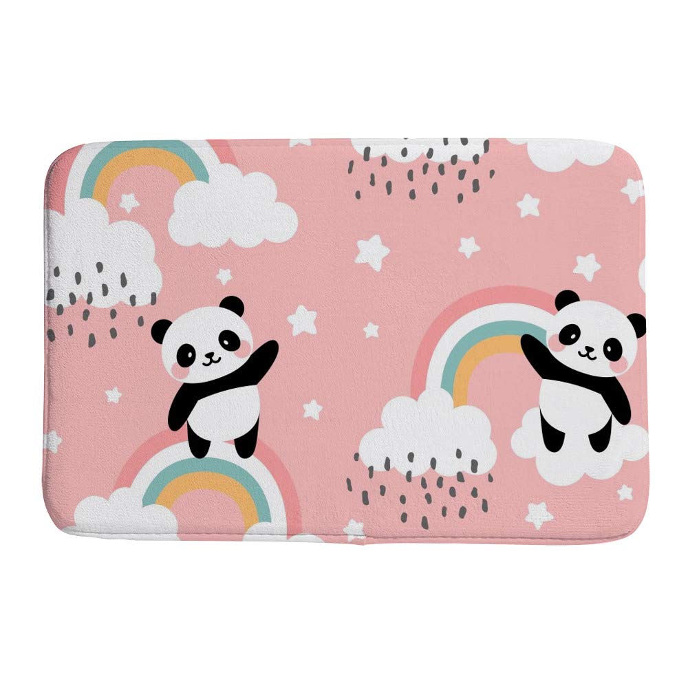 Paillasson velours corail panda anti-glisse pour éviter les chutes