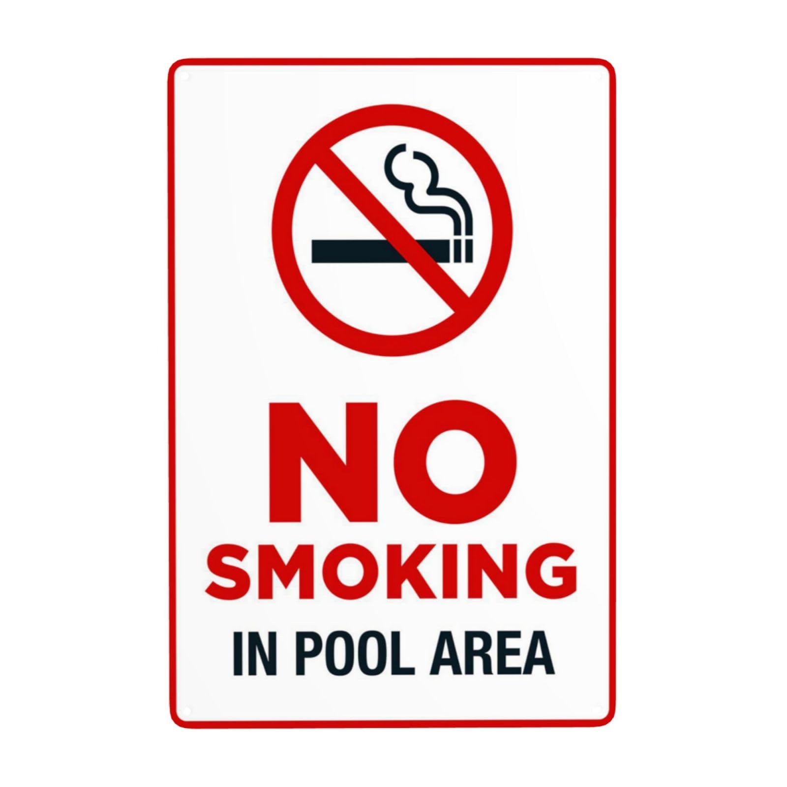 Environment Control Vintage Pool Plaque, Keep Swimming Pool Leisure Area Clean Strictly Ban Smoking Behavior 8x12 Inch