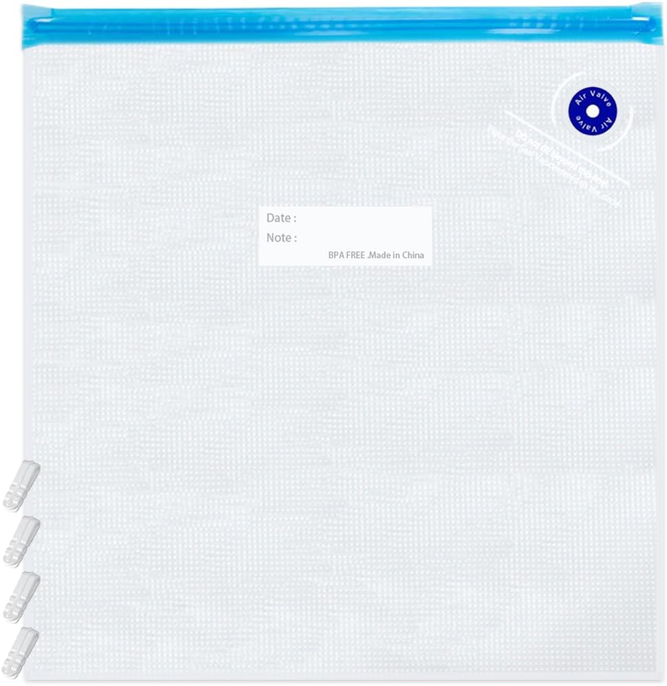 Sous Vide Bags,15pcs Large Size 11.8x13.4in/30x34cm Reusable Vacuum Sealer Bags,BPA Free Zipper Bag,4 Sealing Clips, for Food and 3D Printer Filament Storage