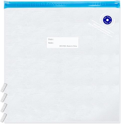 Miniatura 1 de Sous Vide - 15 bolsas de sellado al vacío reutilizables de tamaño grande de 11.8 x 13.4 pulgadas, bolsa con cremallera sin BPA, 4 clips de sellado,