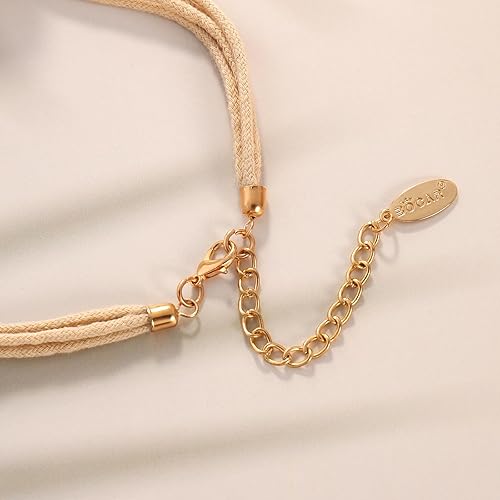 Miniatura 7 de Bocar Collar para mujer, collar largo de cuentas de varias capas, collar hecho a mano, collar de cadena de eslabones largos, regalo de joyería