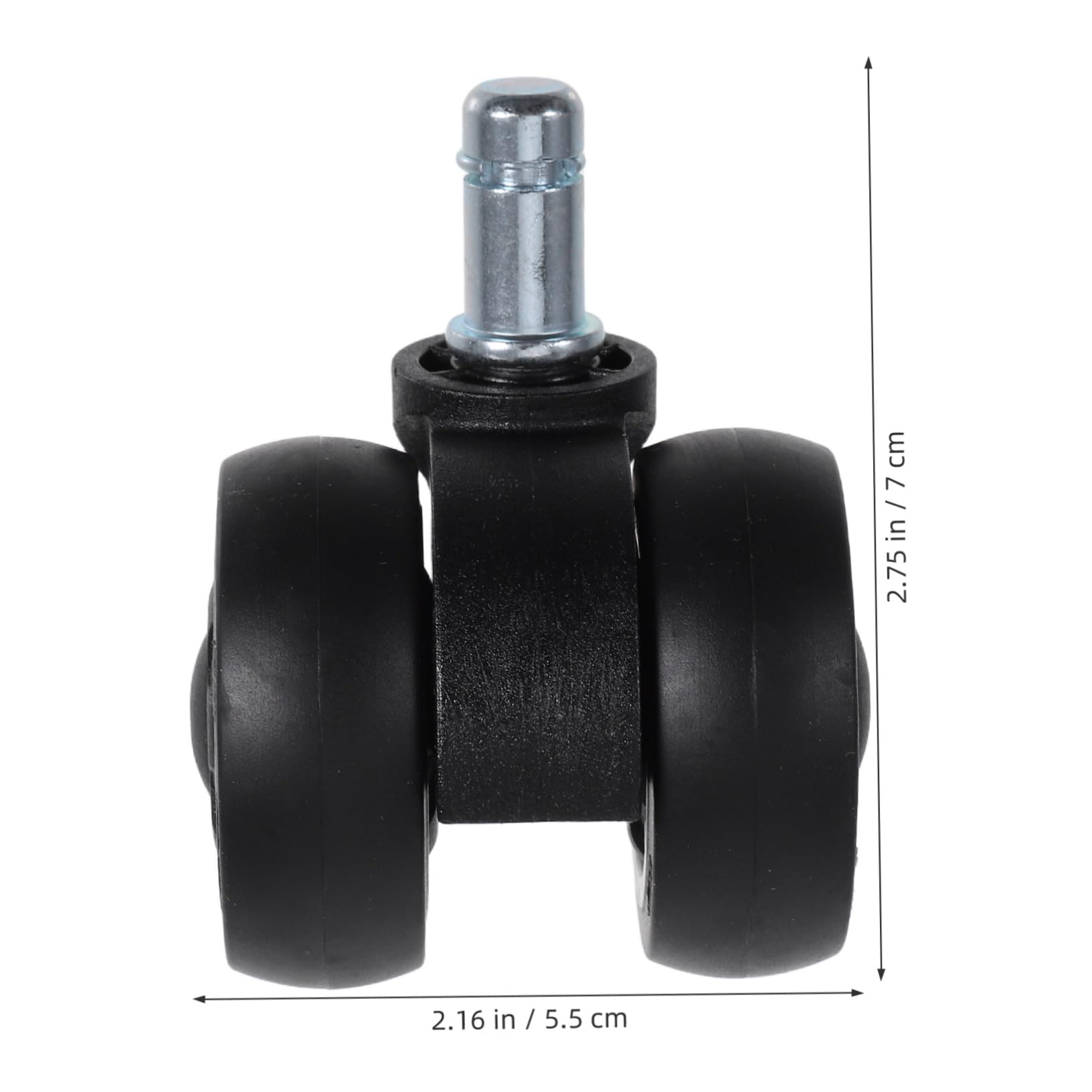 UKCOCO 5 Ruedas Giratorias para Silla de Oficina, Silenciosas y Resistentes de Tpr y Metal, Aplicables para Muebles y Baldosas, Paquete de 5 Unidades