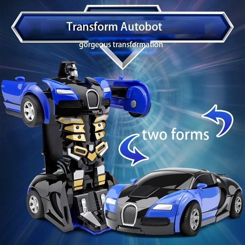 Image of DREAMY DEN Transforming Robot Car for Kids, Automatic Vehicle with Light & Sound, Indoor Outdoor Play Gift for Boys & Girls 3+ Years, Pack of 1
