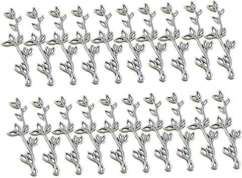 20 Pieces Unique Hollow Tree Leaf Pendant Branch Connector DIY Jewelry Finding