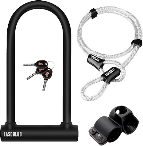 Retrospec Lookout Bügelschloss - 14mm Fahrradschloss Mit Kabel & Halterung - Bruchfestes Diebstahlschutz