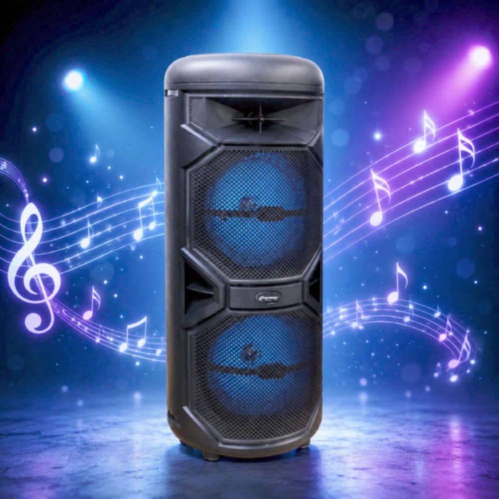 Vetrineinrete® Cassa Bluetooth con luci RGB tecnologia TWS 70 Watt ingresso USB TF/SD AUX radio FM integrata