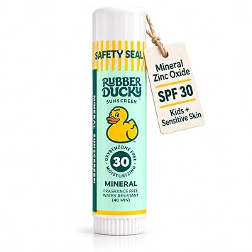 Rubber Ducky Mineral Face Sunscreen Stick SPF 30, Zinc Oxide, Fragrance Free